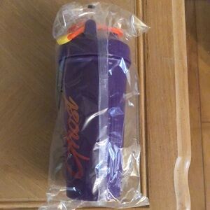 NEW GHOST SUPPLEMENTS Purple Shaker Bottle with Orange GHOST Logo